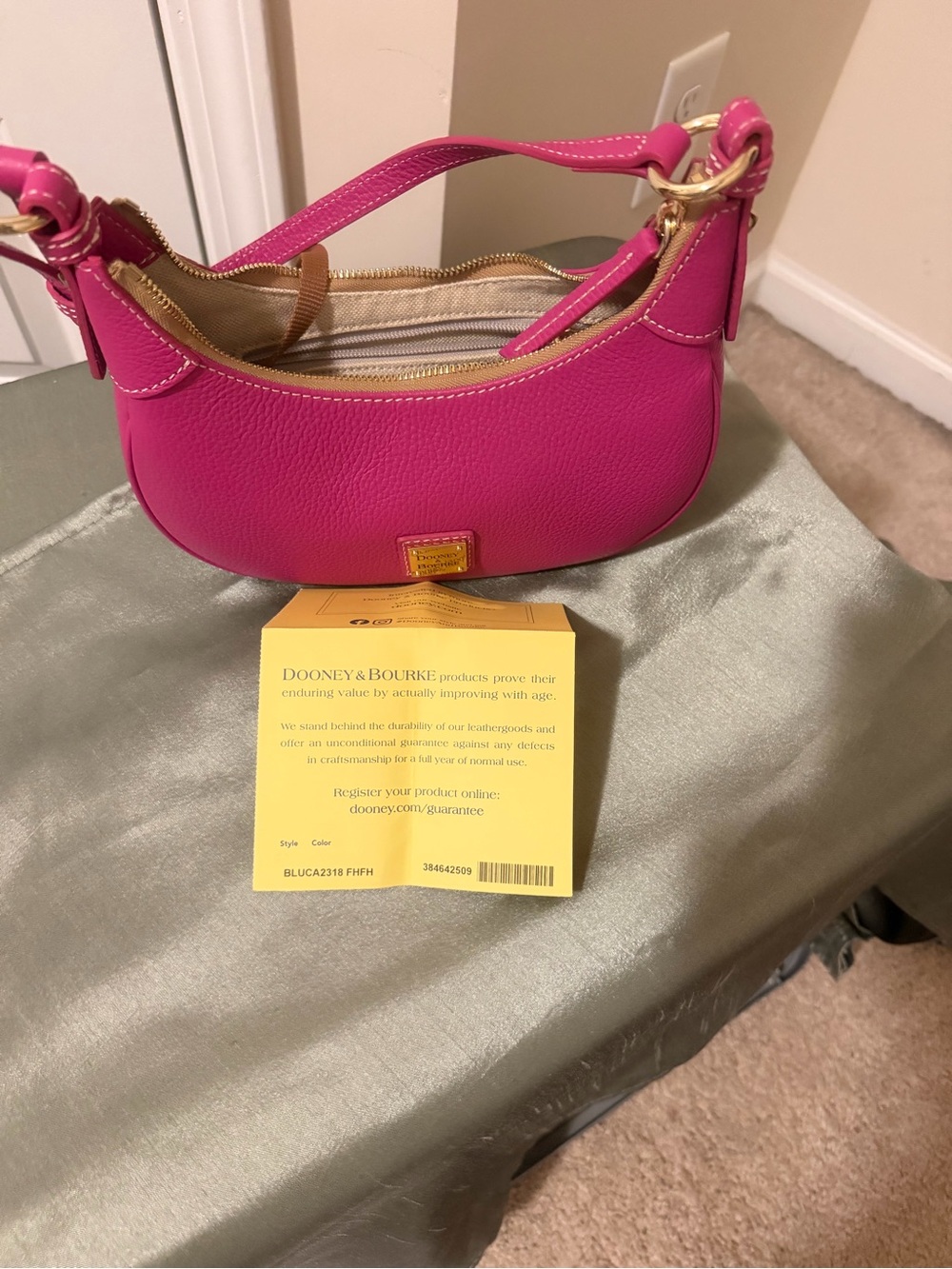 Dooney & Bourke Hot Pink Mini Leather Shoulder Bag - Picture 6 of 6